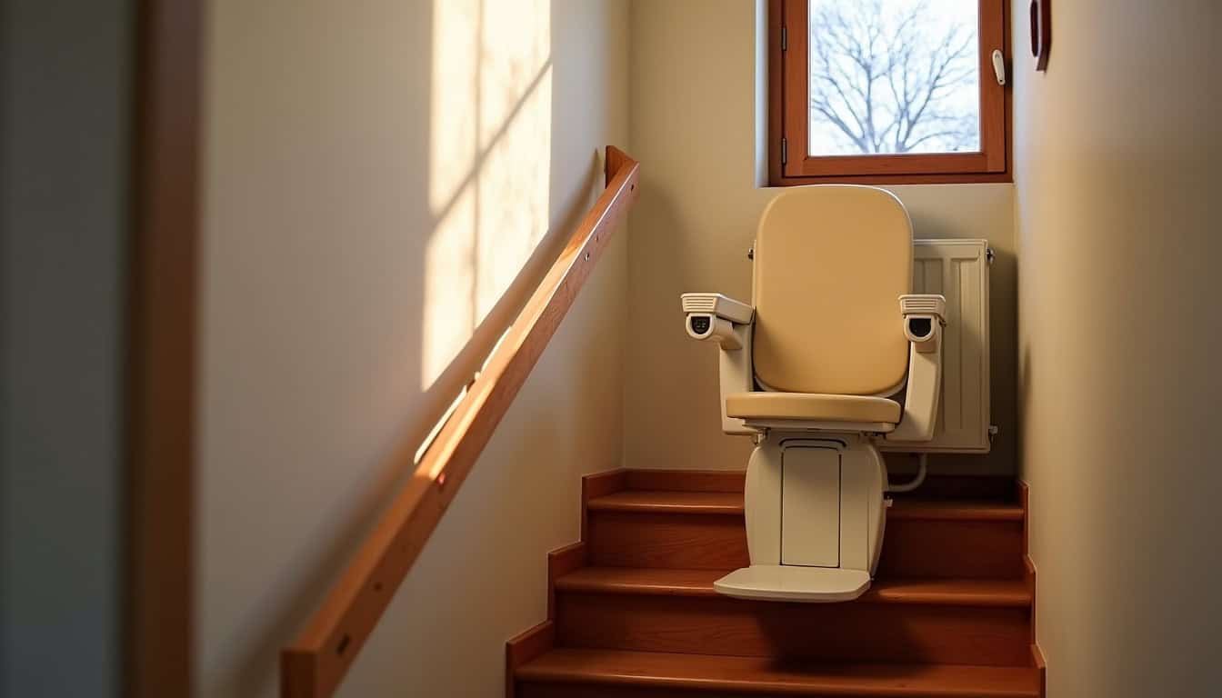 Monte-escalier droit installé dans une maison à Tullins