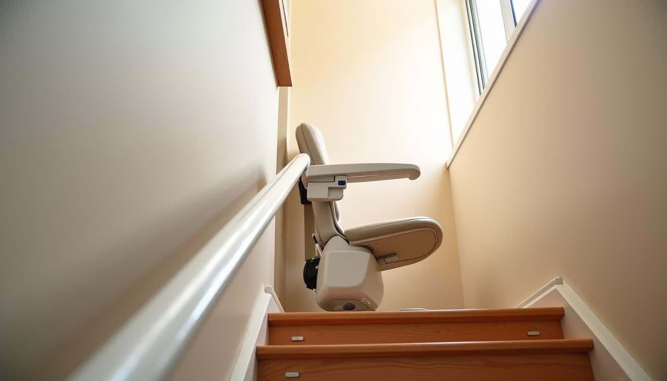 Monte-escalier droit installé dans une maison à Valdoie