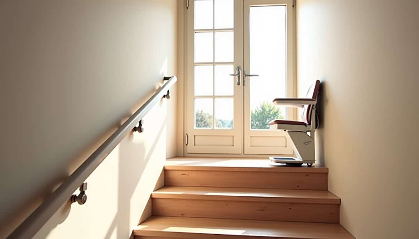 Monte-escalier en fonctionnement silencieux dans un intérieur moderne à Bray-Dunes