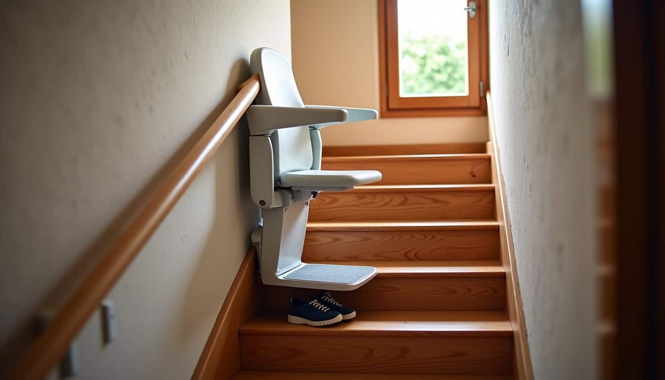 Monte-escalier en location installé temporairement dans une maison à Carhaix-Plouguer