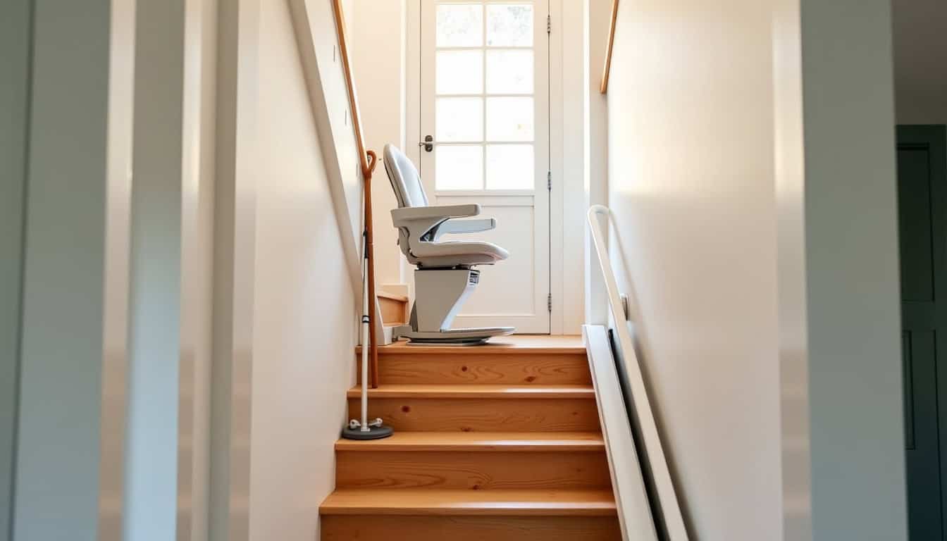 Monte-escalier en location installé temporairement dans une maison de La Tremblade