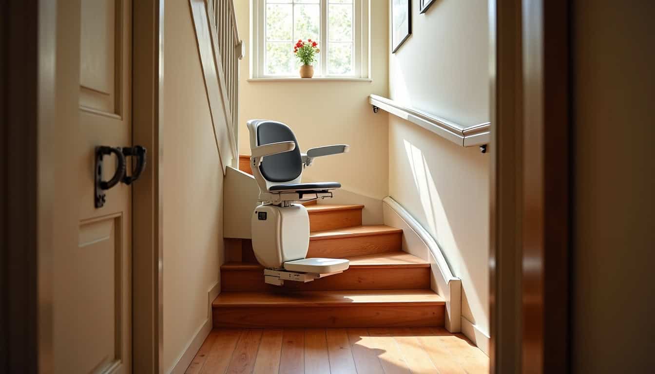 Monte-escalier en location installé temporairement dans une maison de Saint-Léger-de-Linières