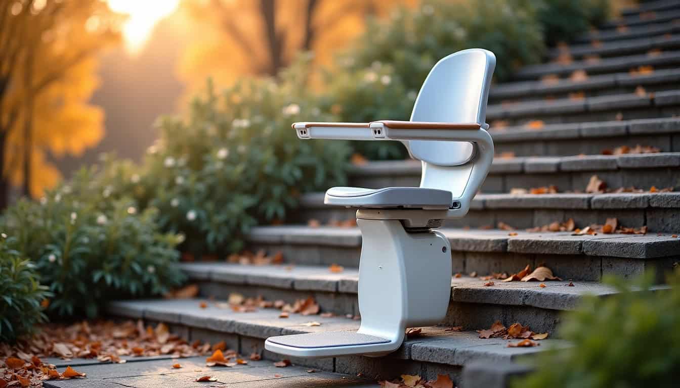 Monte-escalier extérieur fonctionnel en toutes saisons à Condé-sur-l