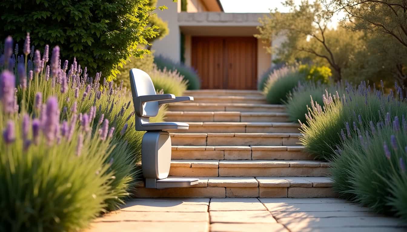 Monte-escalier extérieur installé devant une villa à Pessac