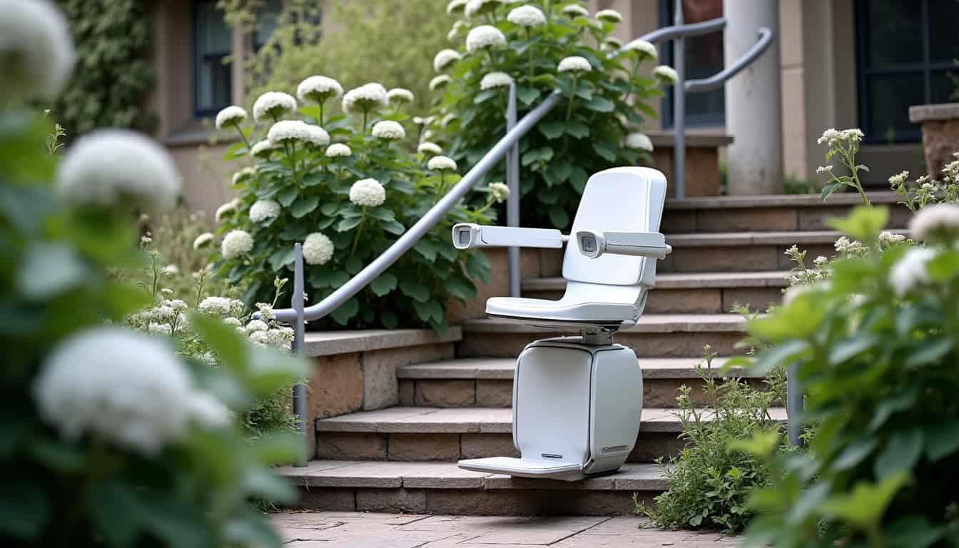 Monte-escalier extérieur résistant aux intempéries à Neuve-Chapelle