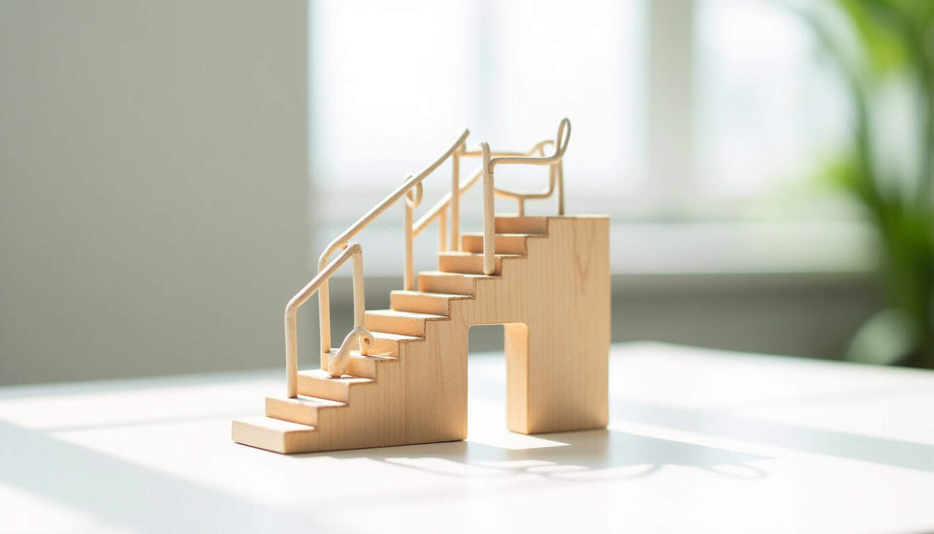 Vue d'intérieur d'un monte-escalier installé dans une maison à Fontaines-sur-Saône