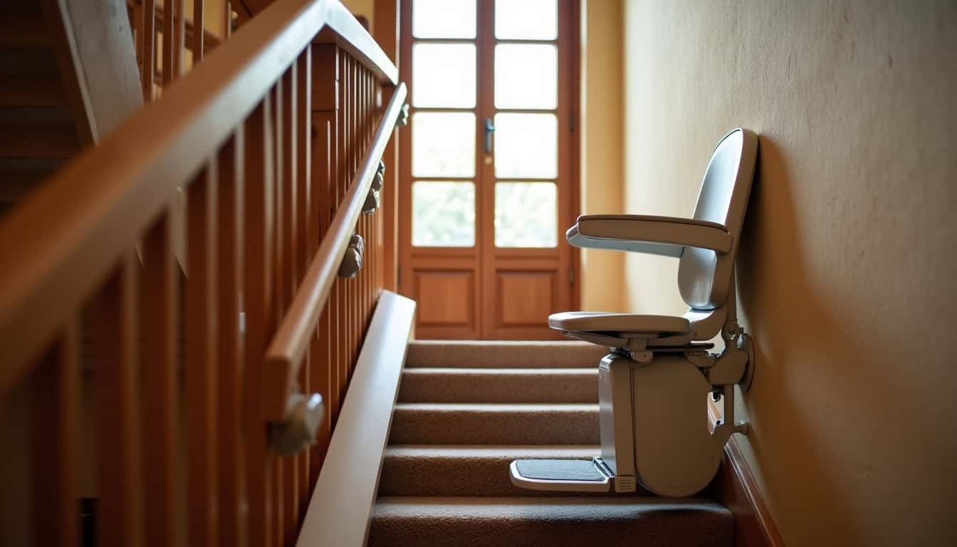 Monte-escalier installé dans une maison traditionnelle d