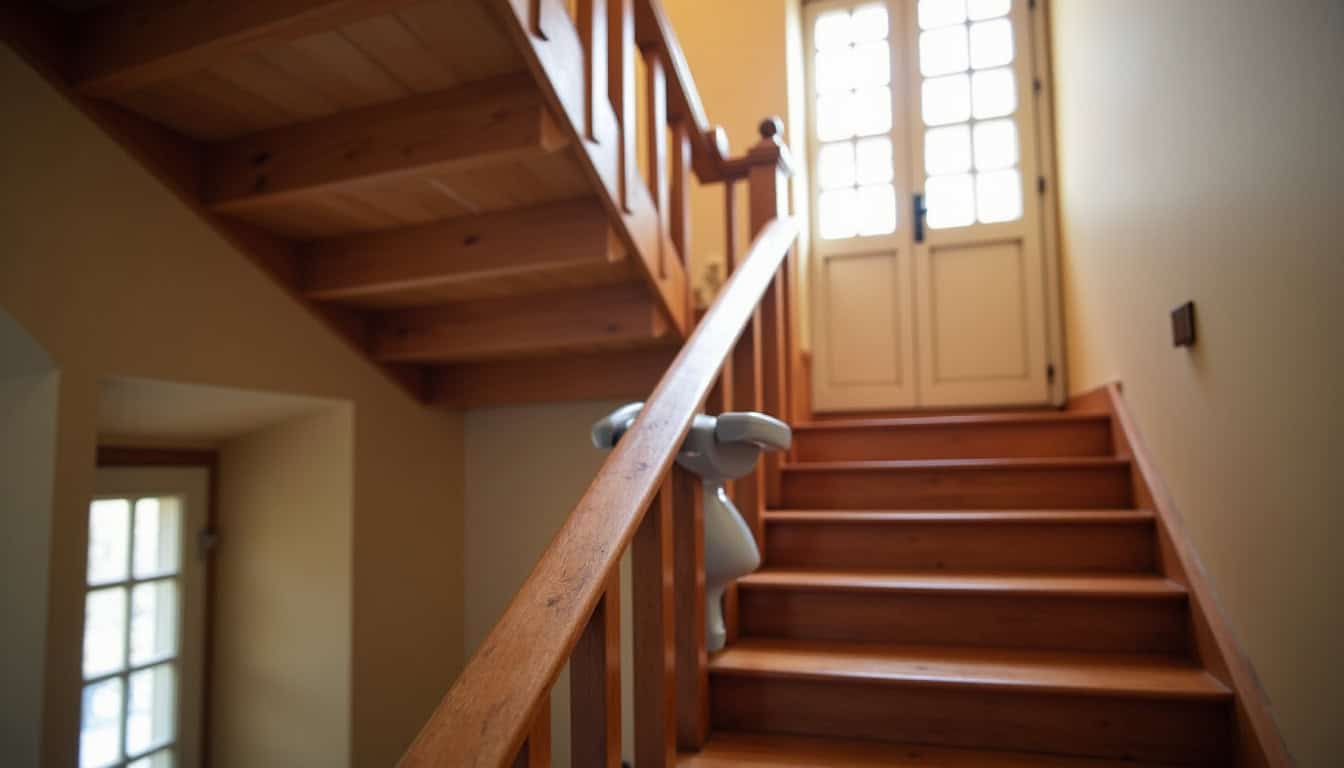 Monte-escalier installé dans une maison traditionnelle sur l