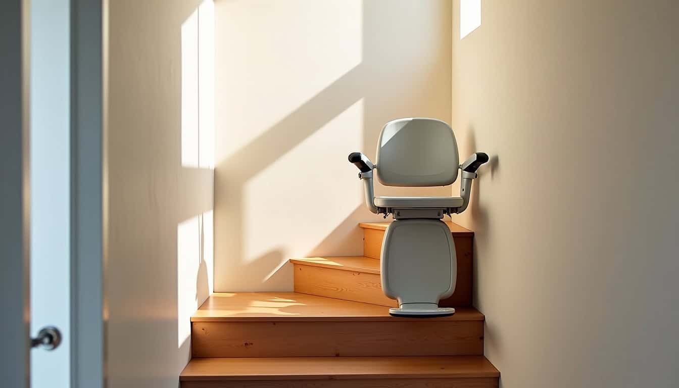Monte-escalier installé sur un escalier droit à Élancourt