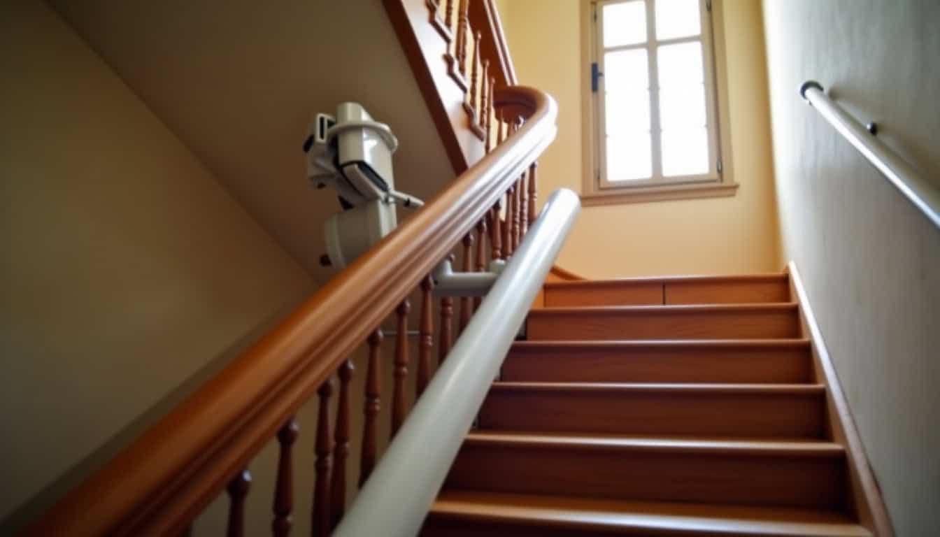 Monte-escalier intégré dans une maison traditionnelle d