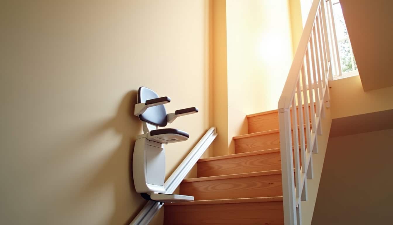 Installation d'un monte-escalier tournant dans une maison à La Houssaye-en-brie