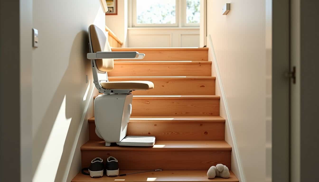 Illustration des avantages d'un monte-escalier à La Turballe: autonomie, sécurité, confort