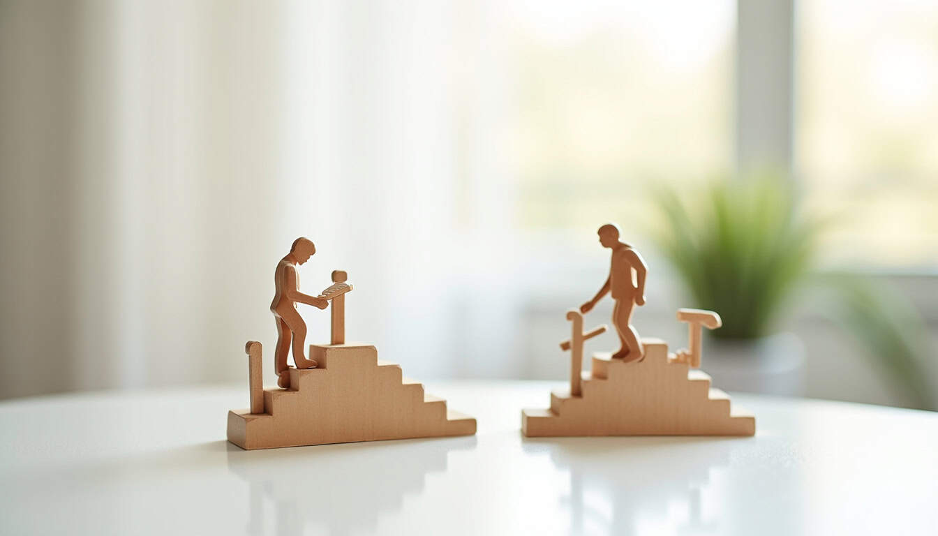 Comparaison avant et après installation d'un monte-escalier à Lacourt-Saint-Pierre