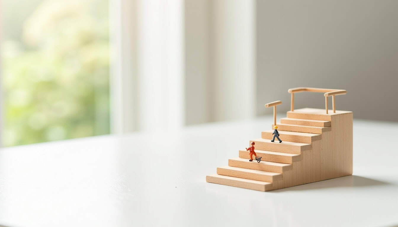 Différents types de monte-escaliers installés à Médréac: droit, courbe et extérieur