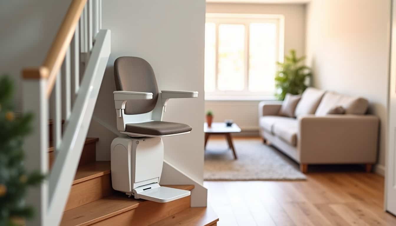 Monte-escalier droit installé dans une maison à Nevers