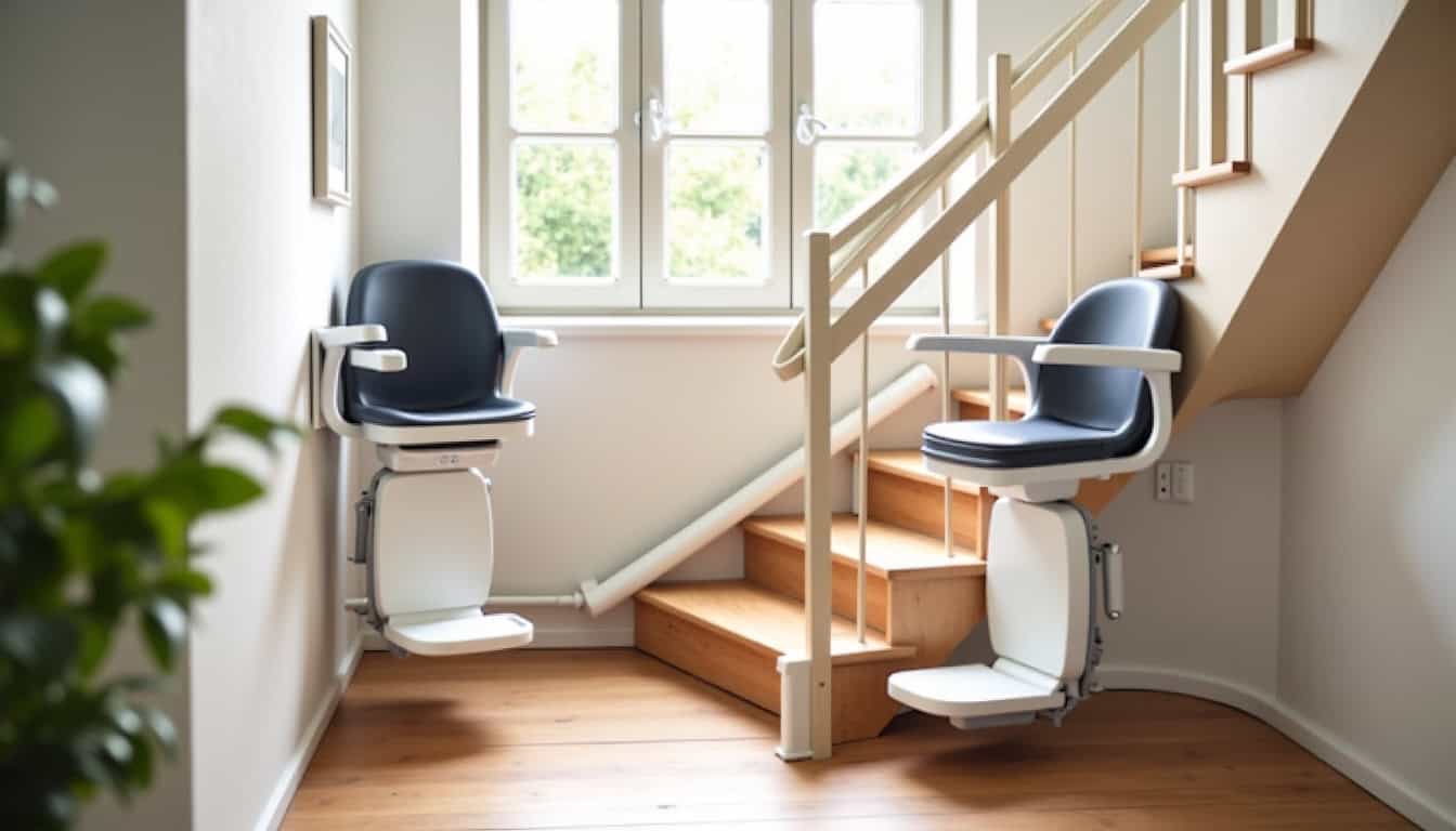 Comparaison visuelle de différents modèles de monte-escaliers installés dans une maison à Plounéventer