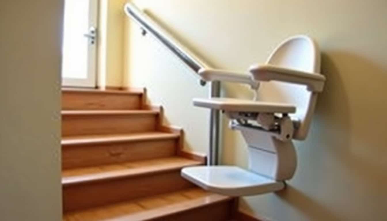 Monte-escalier reconditionné installé dans une maison de Plougoumelen