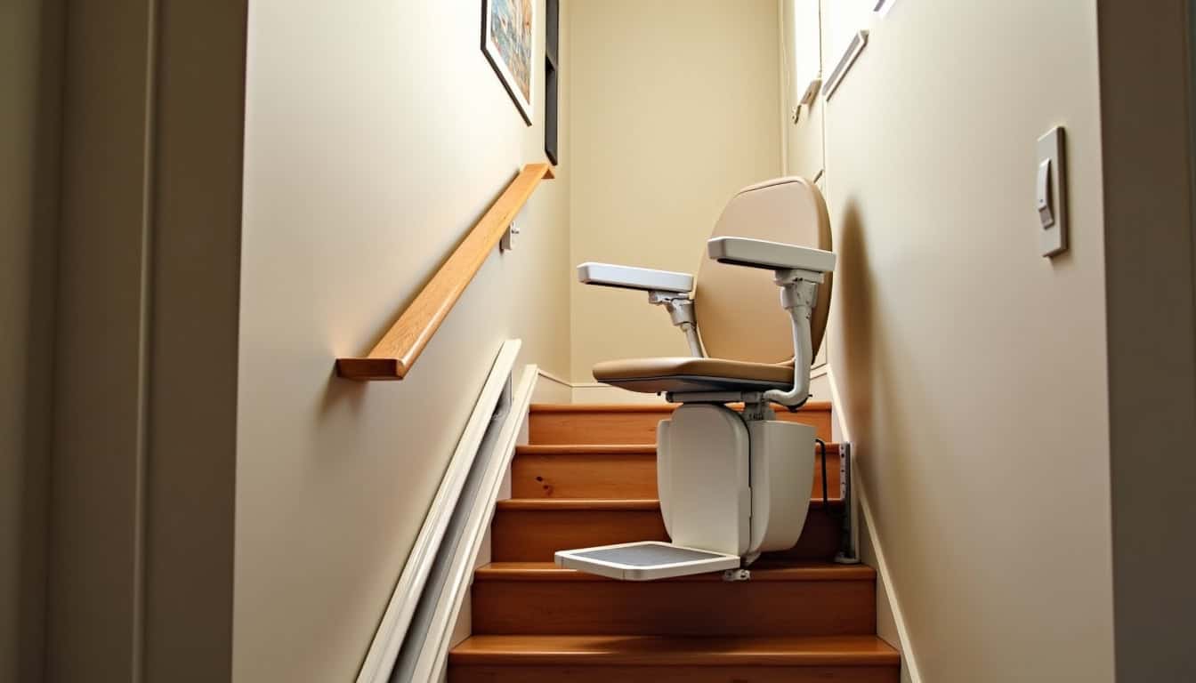 Monte-escalier installé à l'extérieur d'une maison à Rurange-lès-Thionville
