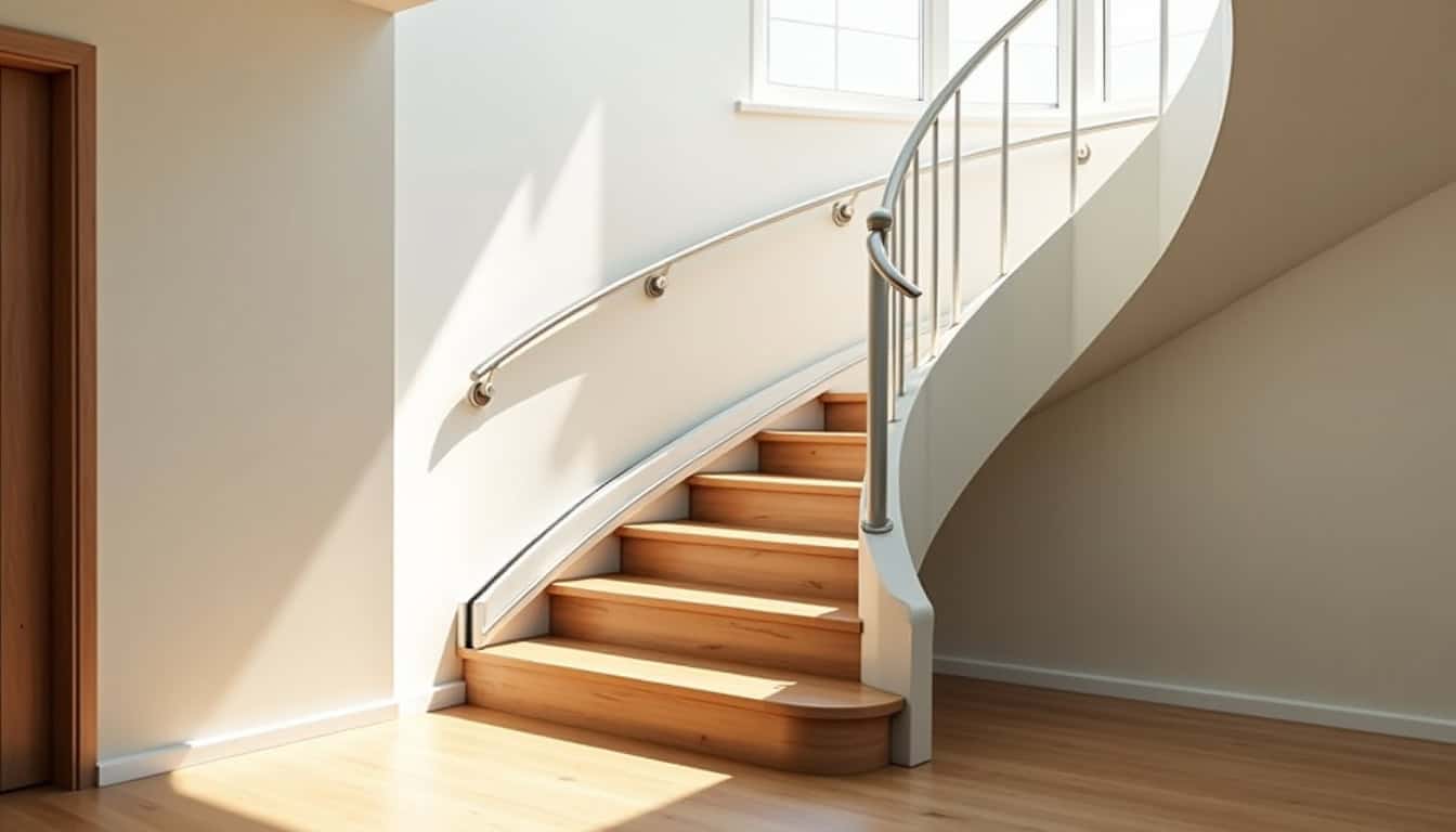 Installation d’un monte-escalier tournant sur un escalier en colimaçon à Saint-Pierre-lès-Nemours