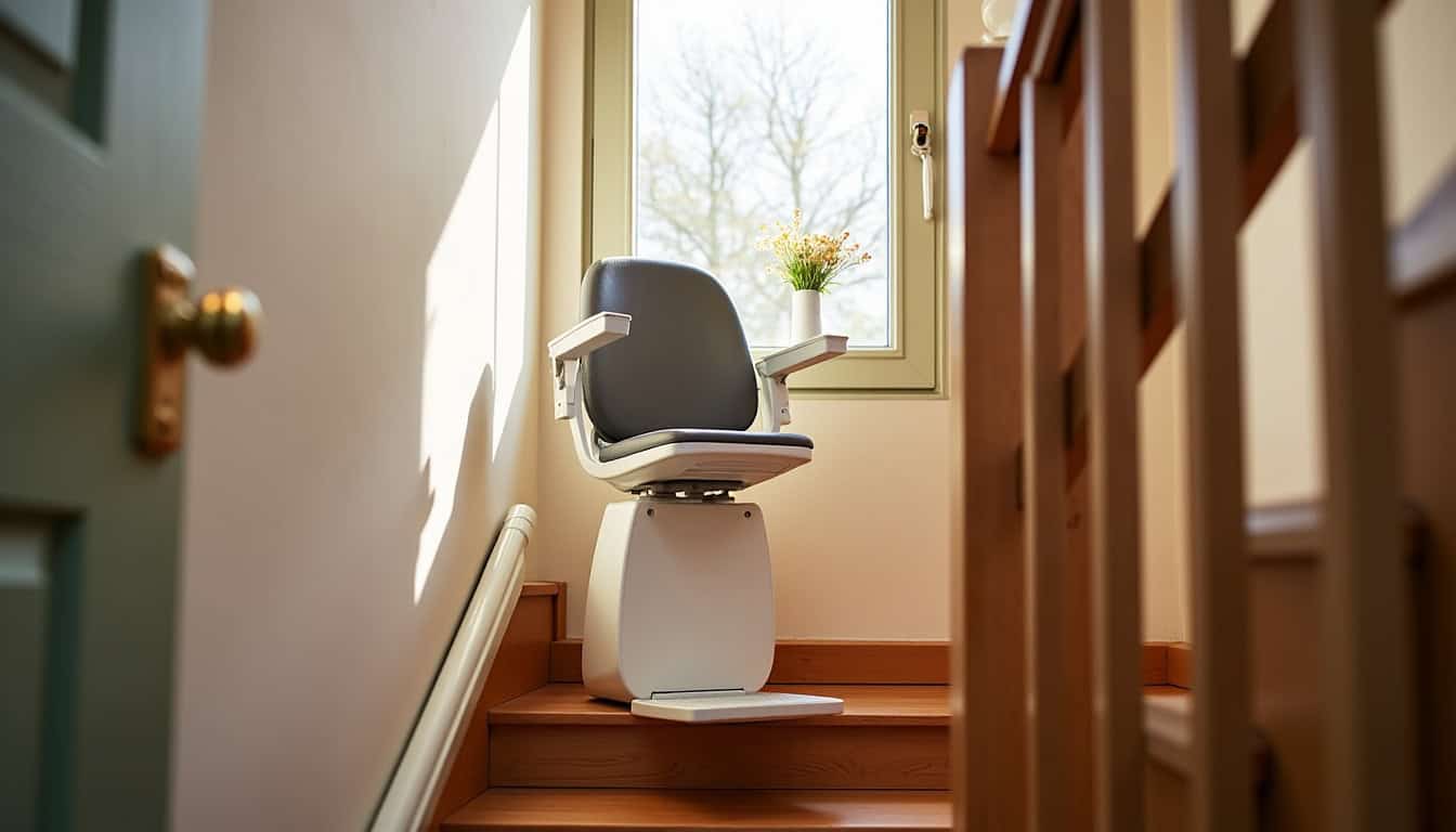 Monte-escalier Stannah installé dans une maison à Montoir-de-Bretagne