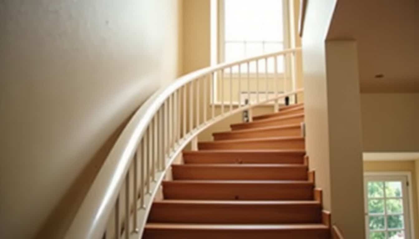 Monte-escalier tournant en cours d