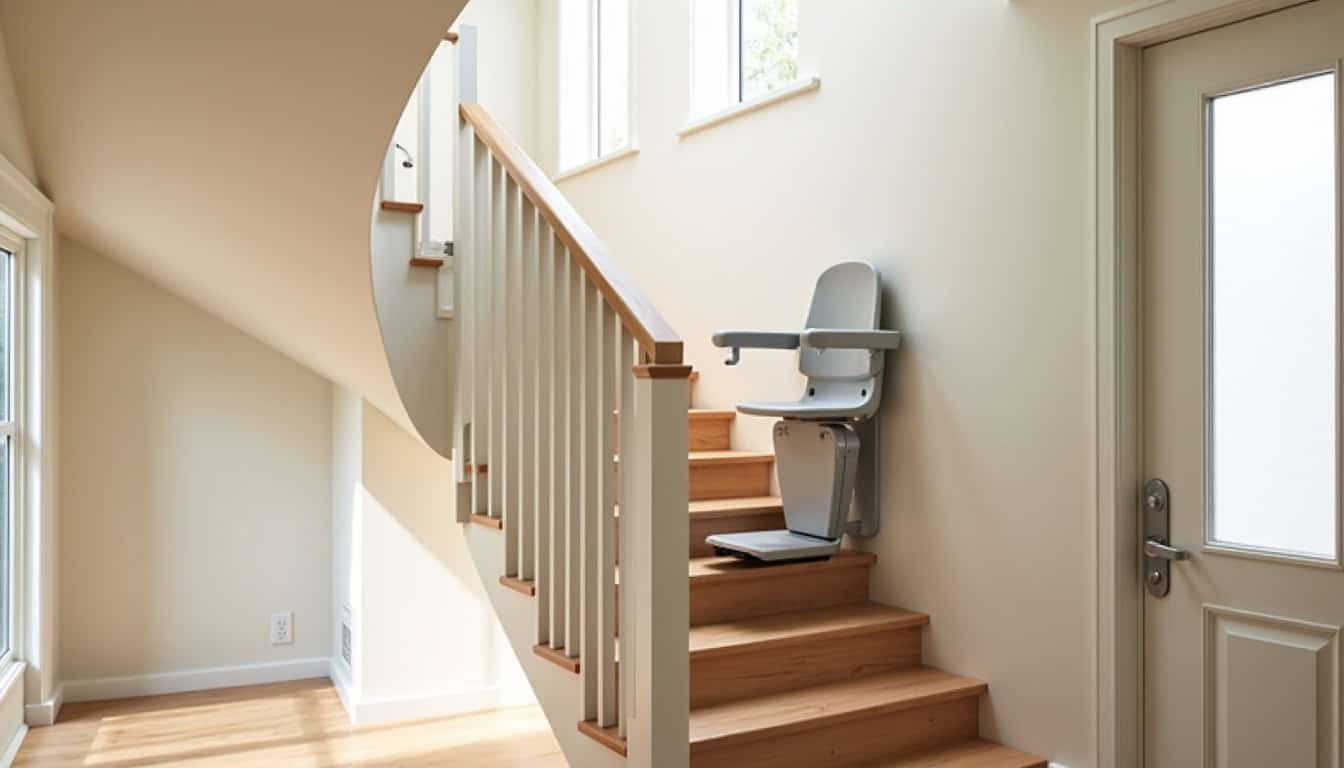 Monte-escalier tournant installé à l
