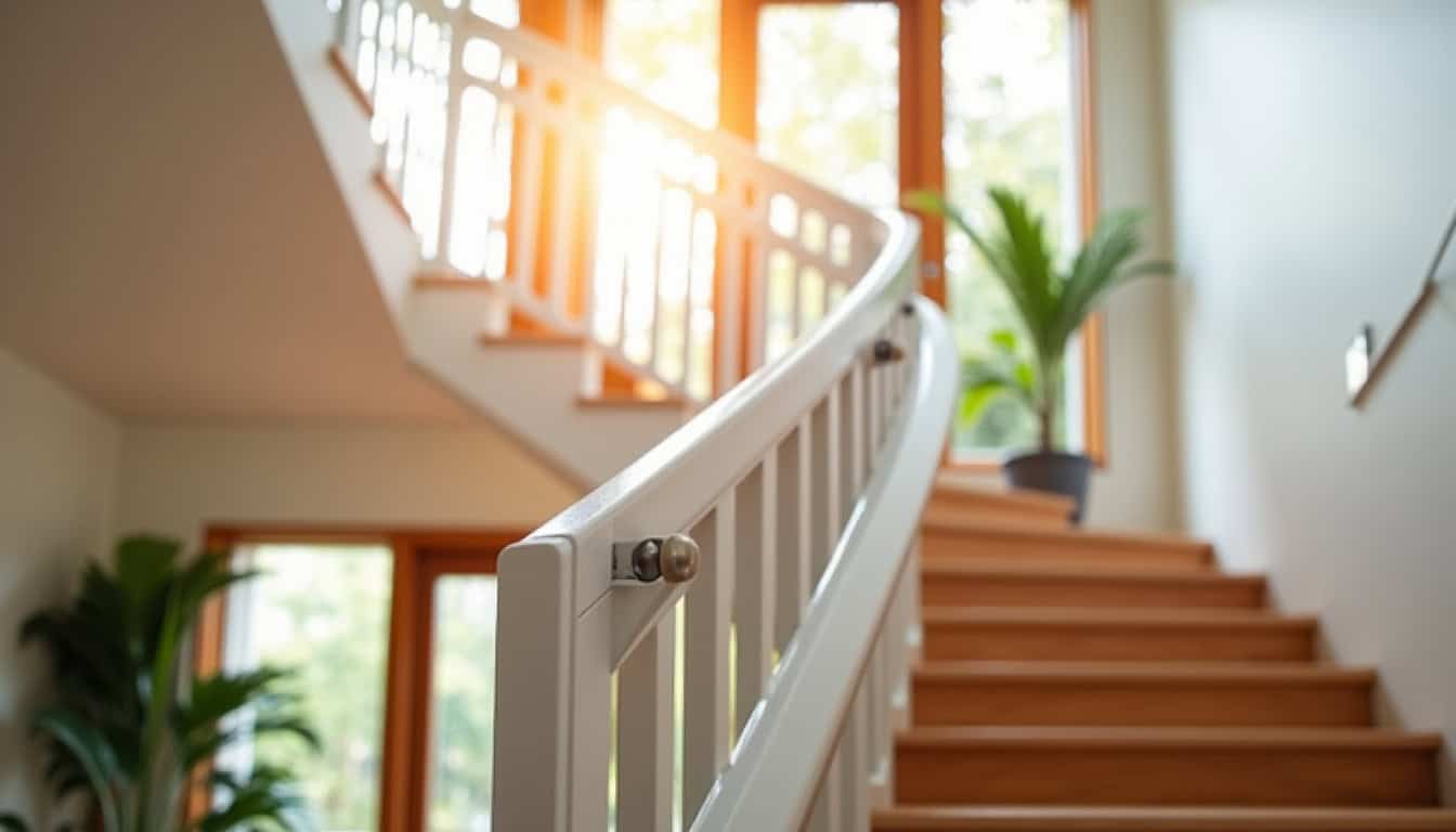 Monte-escalier tournant installé dans une maison à Cléré-les-Pins