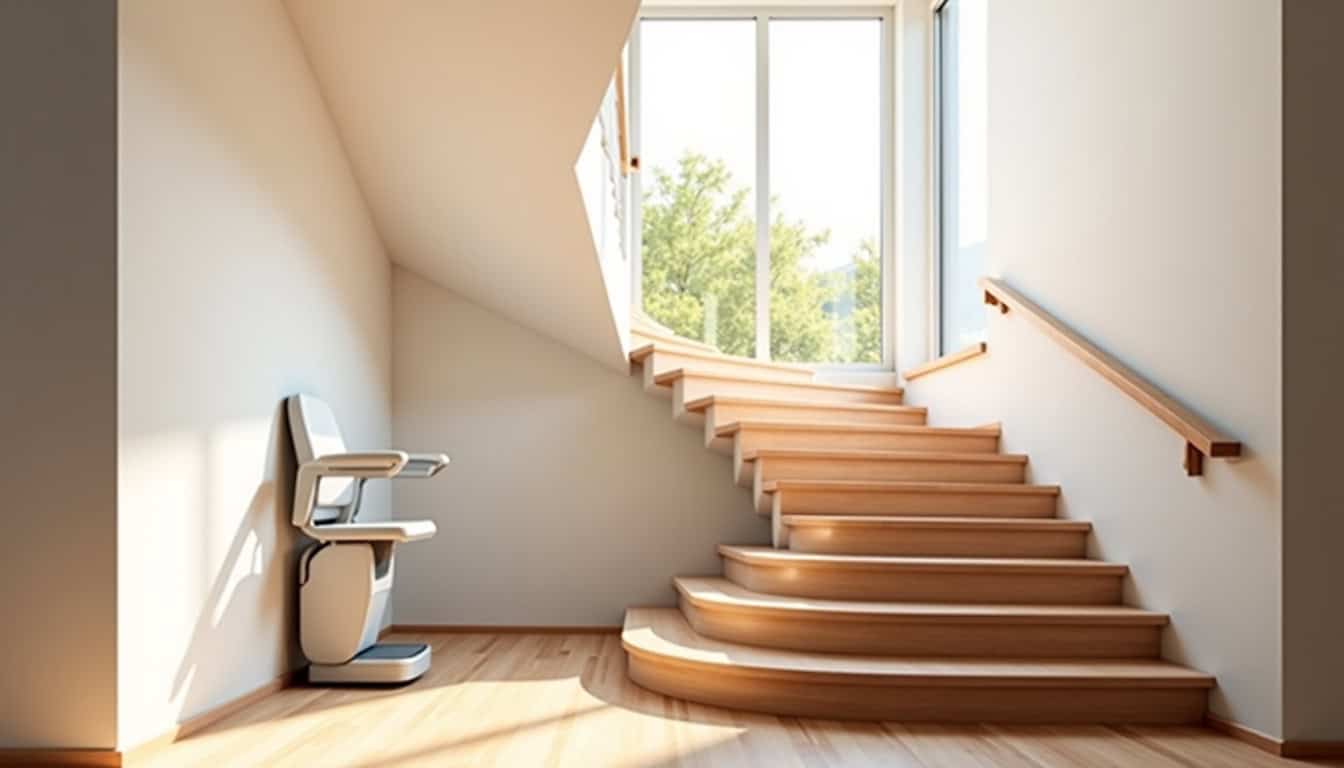 Monte-escalier tournant installé dans une maison à Grandfresnoy