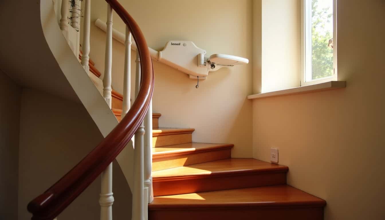 Monte-escalier tournant installé dans une maison à Guise avec escalier en colimaçon