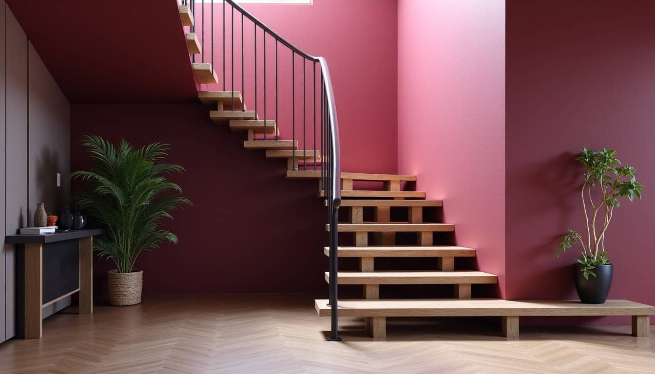 Monte-escalier tournant installé dans une maison à Igny