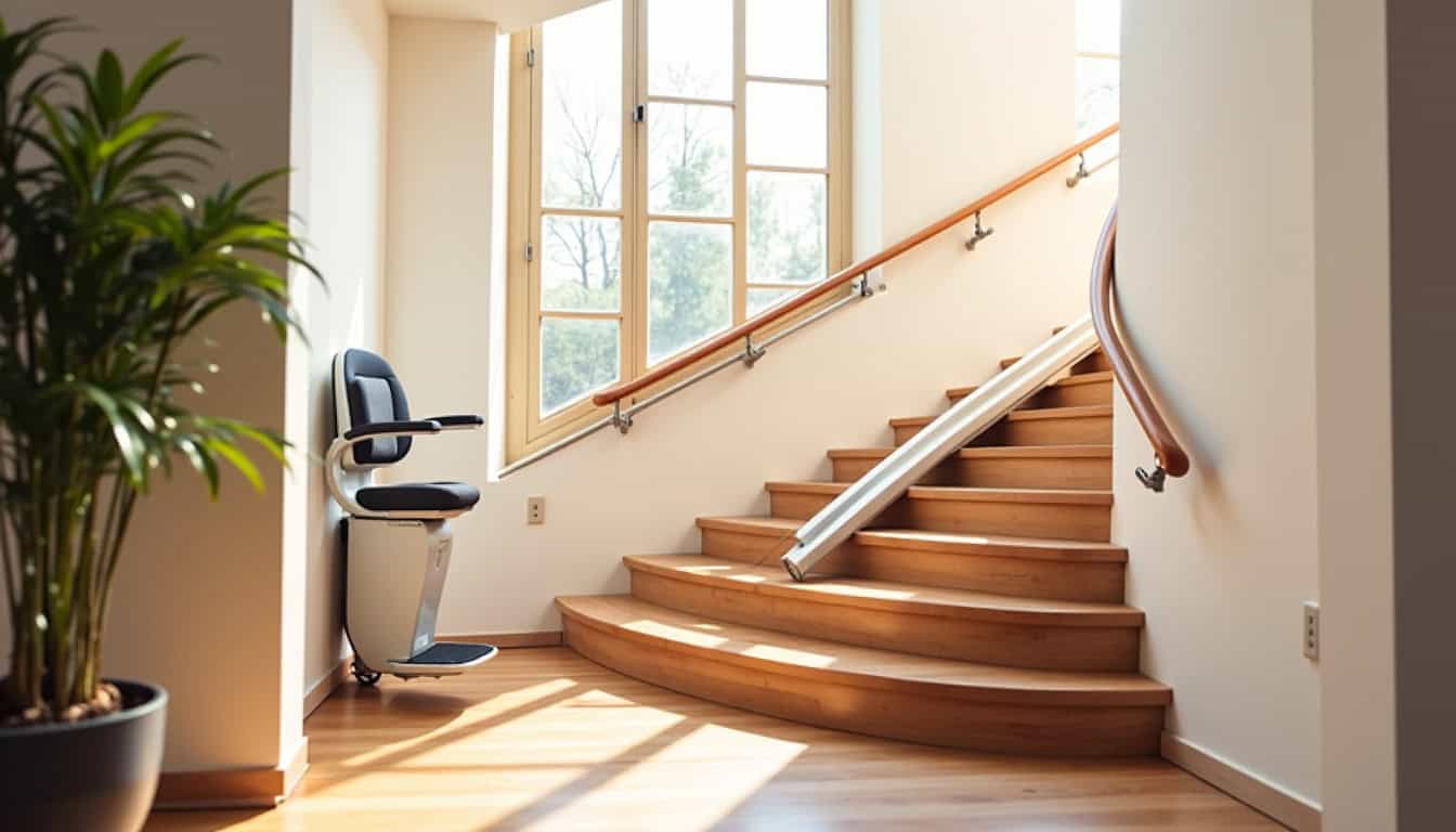 Monte-escalier tournant installé dans une maison à Montbron