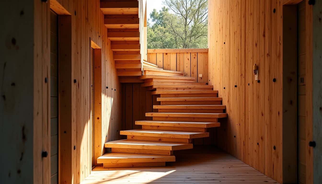 Monte-escalier tournant installé dans une maison à Oytier-Saint-Oblas