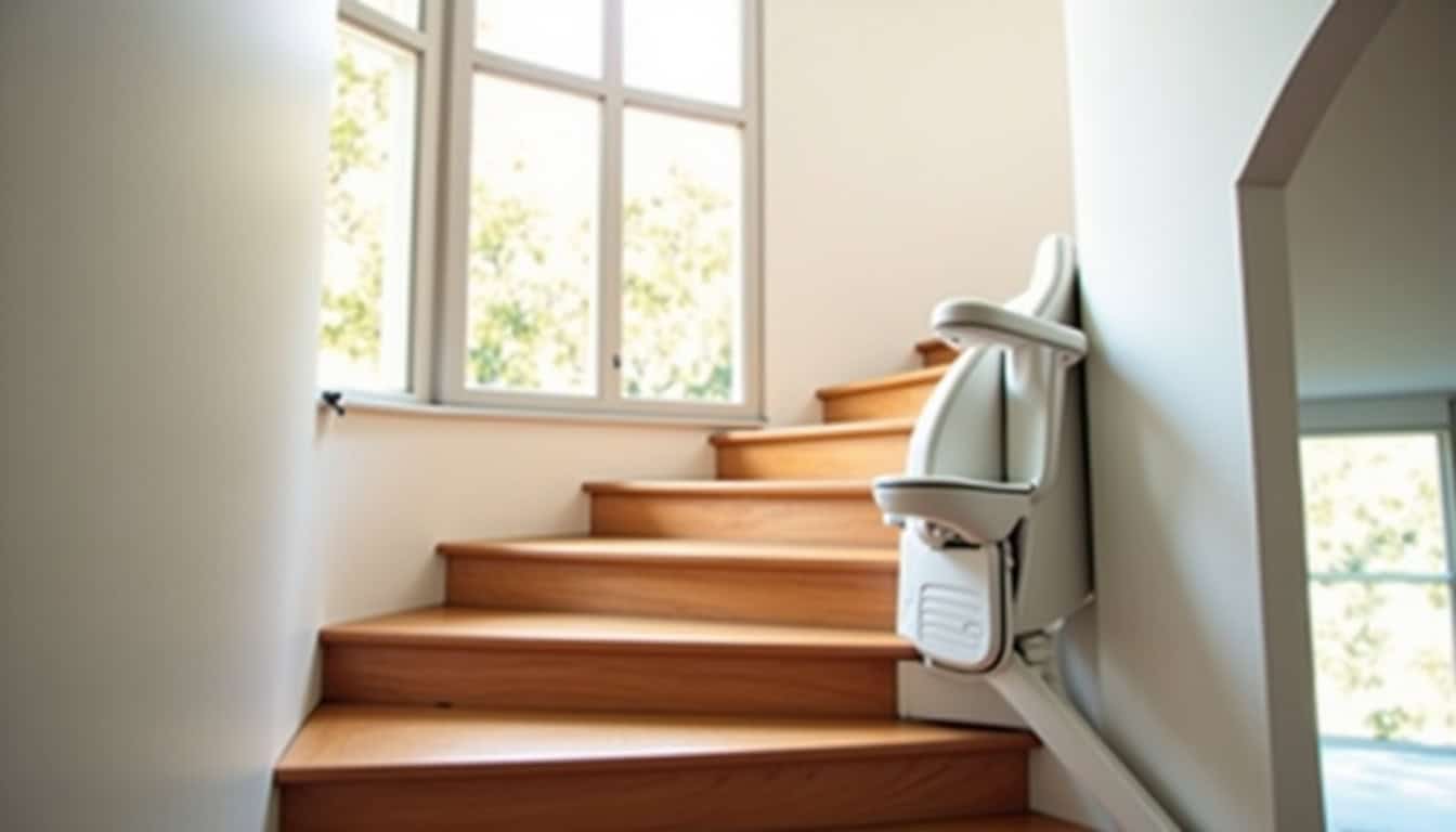 Monte-escalier tournant installé dans une maison à Port-de-Bouc