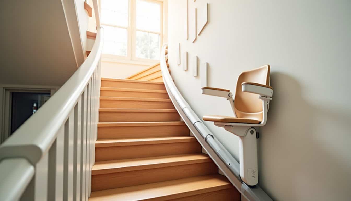 Monte-escalier tournant installé dans une maison à Sausset-les-Pins