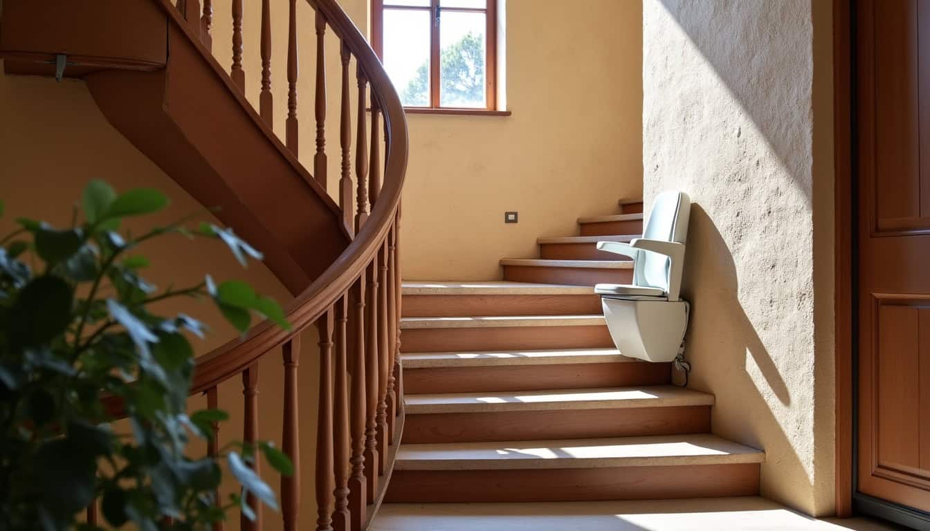 Monte-escalier tournant installé dans une maison ancienne à Martigues