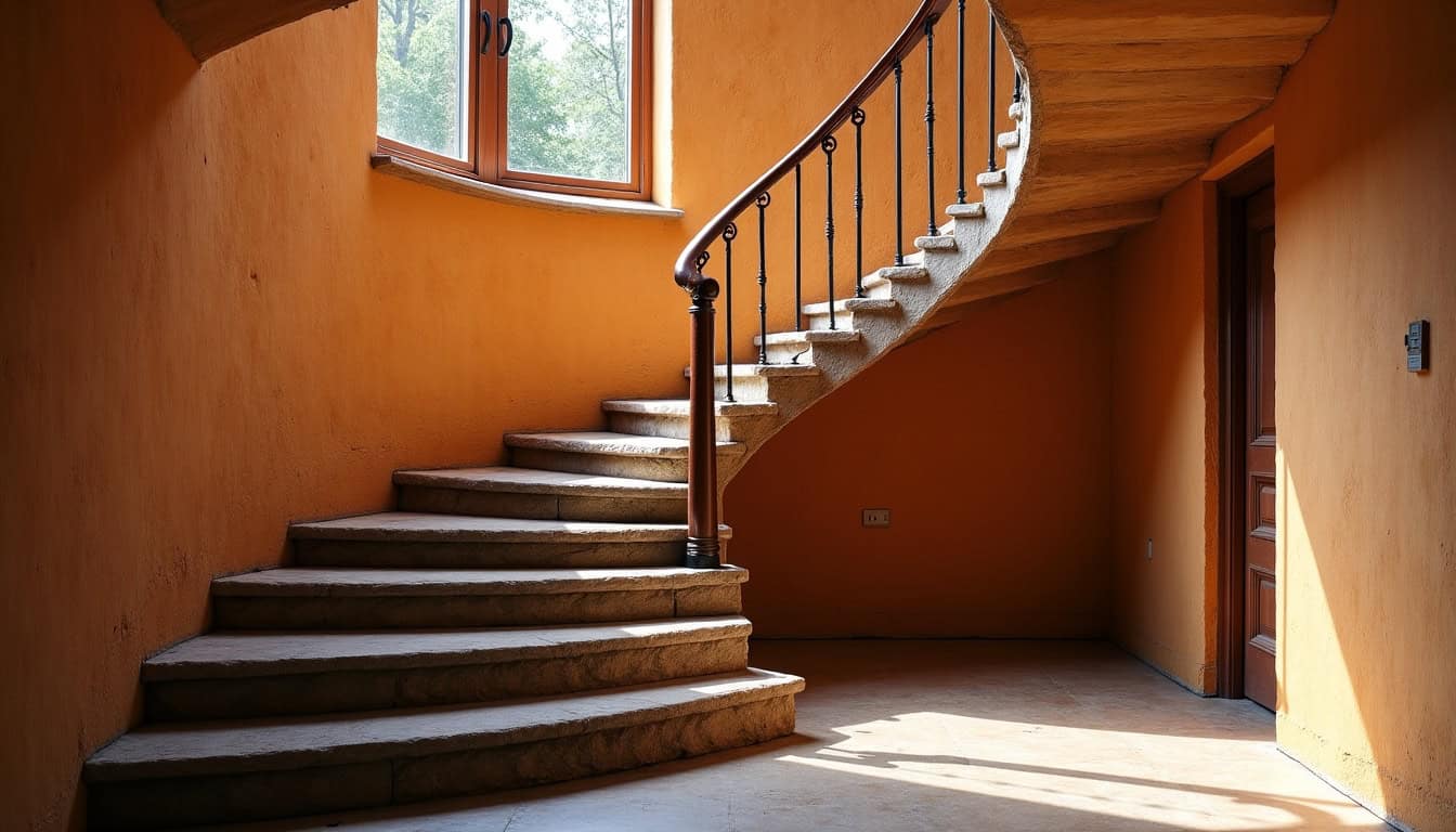 Monte-escalier tournant installé dans une maison ancienne à Vergt