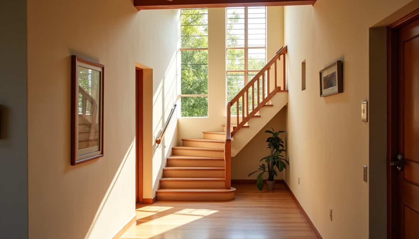 Monte-escalier tournant installé dans une maison traditionnelle de Vieux-Habitants