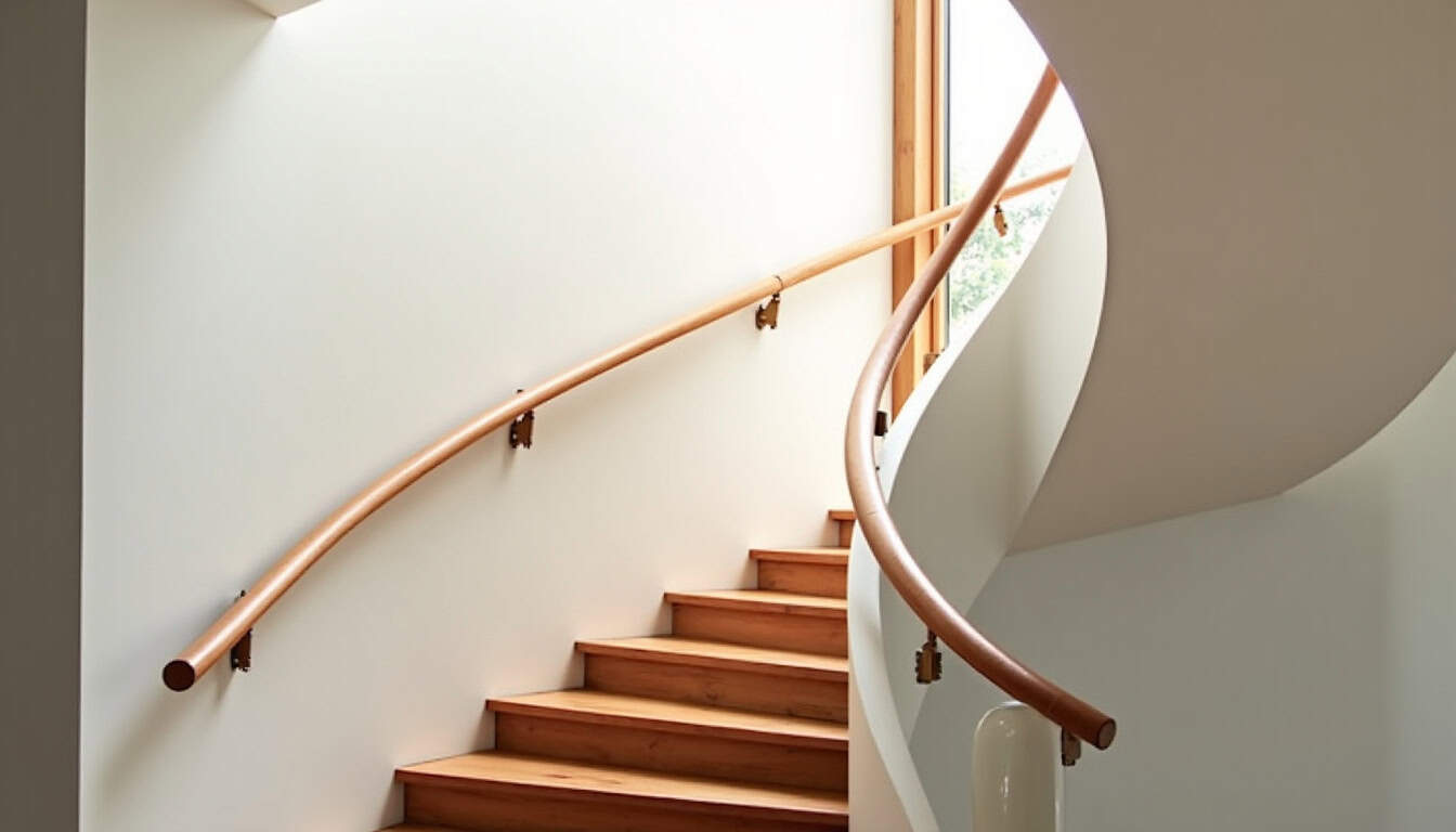 Monte-escalier tournant installé sur un escalier en colimaçon à Excenevex