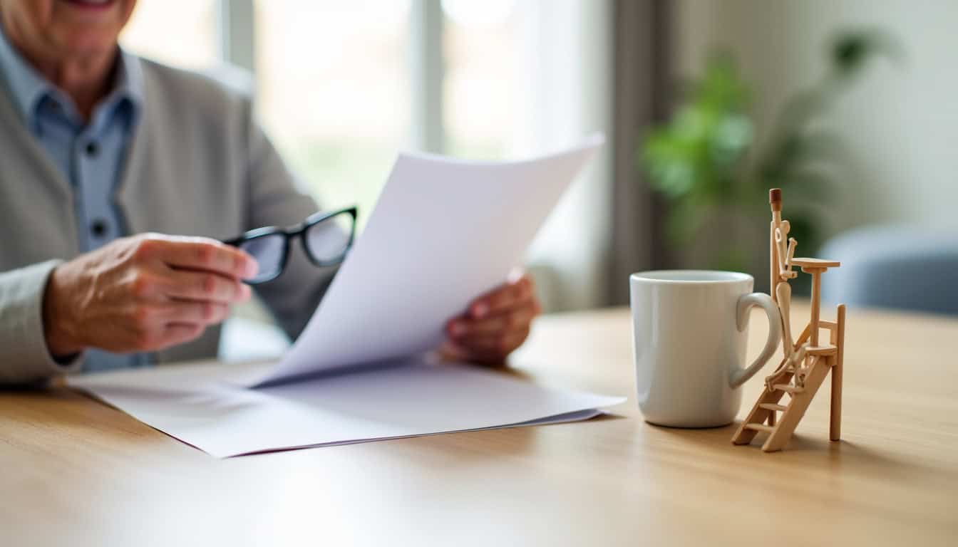 Personne âgée examinant un devis pour l