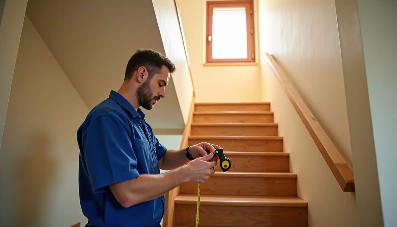 Prise de cotes par un technicien lors d