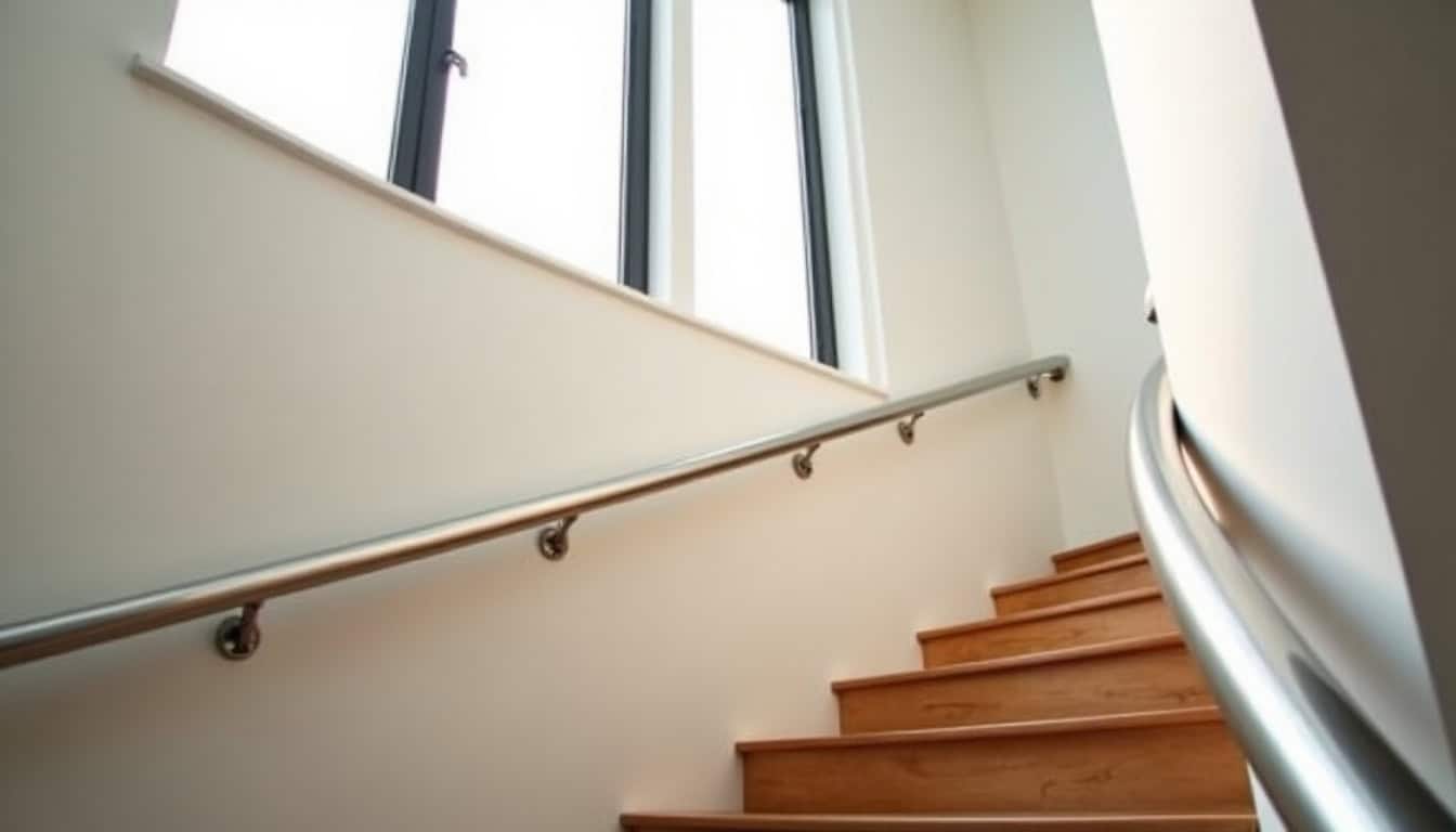 Rail sur mesure pour monte-escalier tournant installé à Hauterive