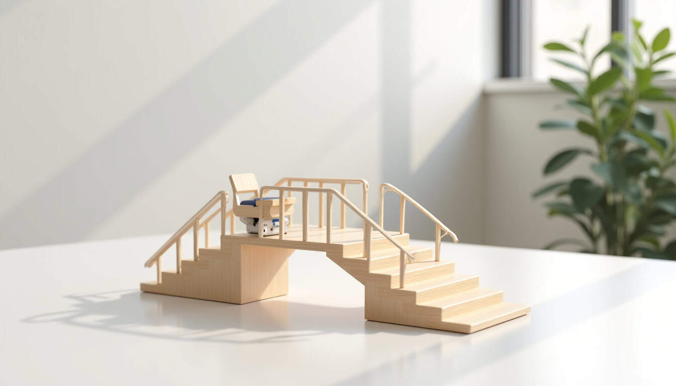 Schéma de fonctionnement d’un monte-escalier avec rail et siège motorisé