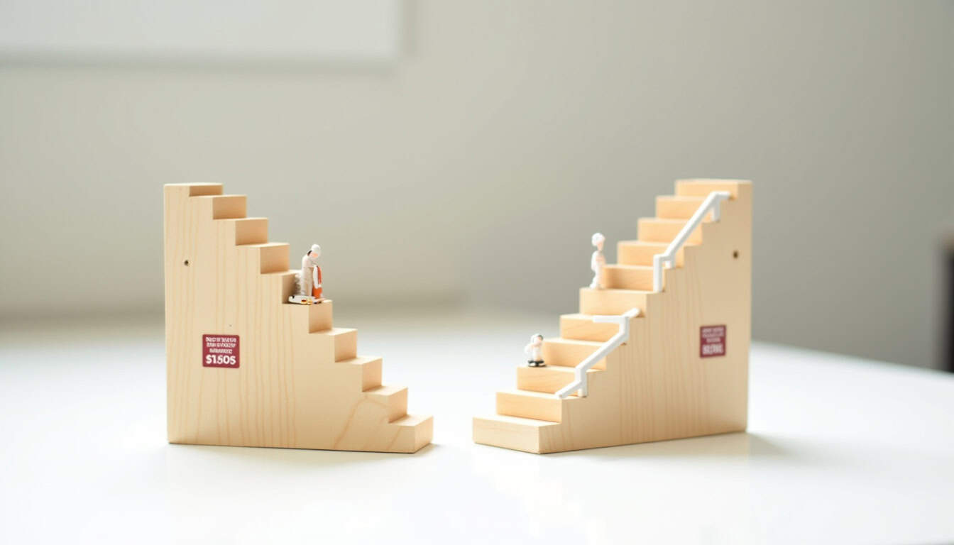 Tableau des prix des différents types de monte-escaliers à Boqueho