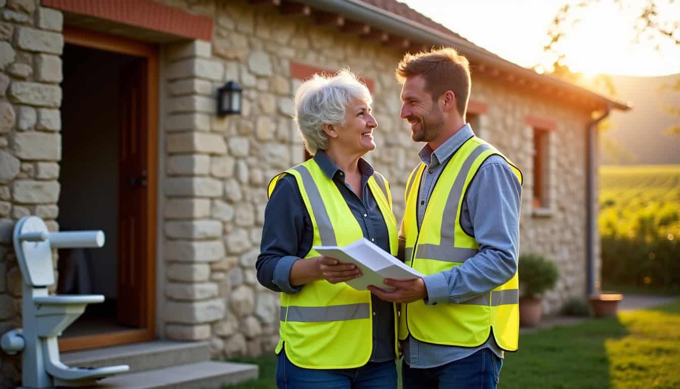 Technicien certifié RGE en discussion avec un client à Rions lors d’une visite technique préalable à l’installation