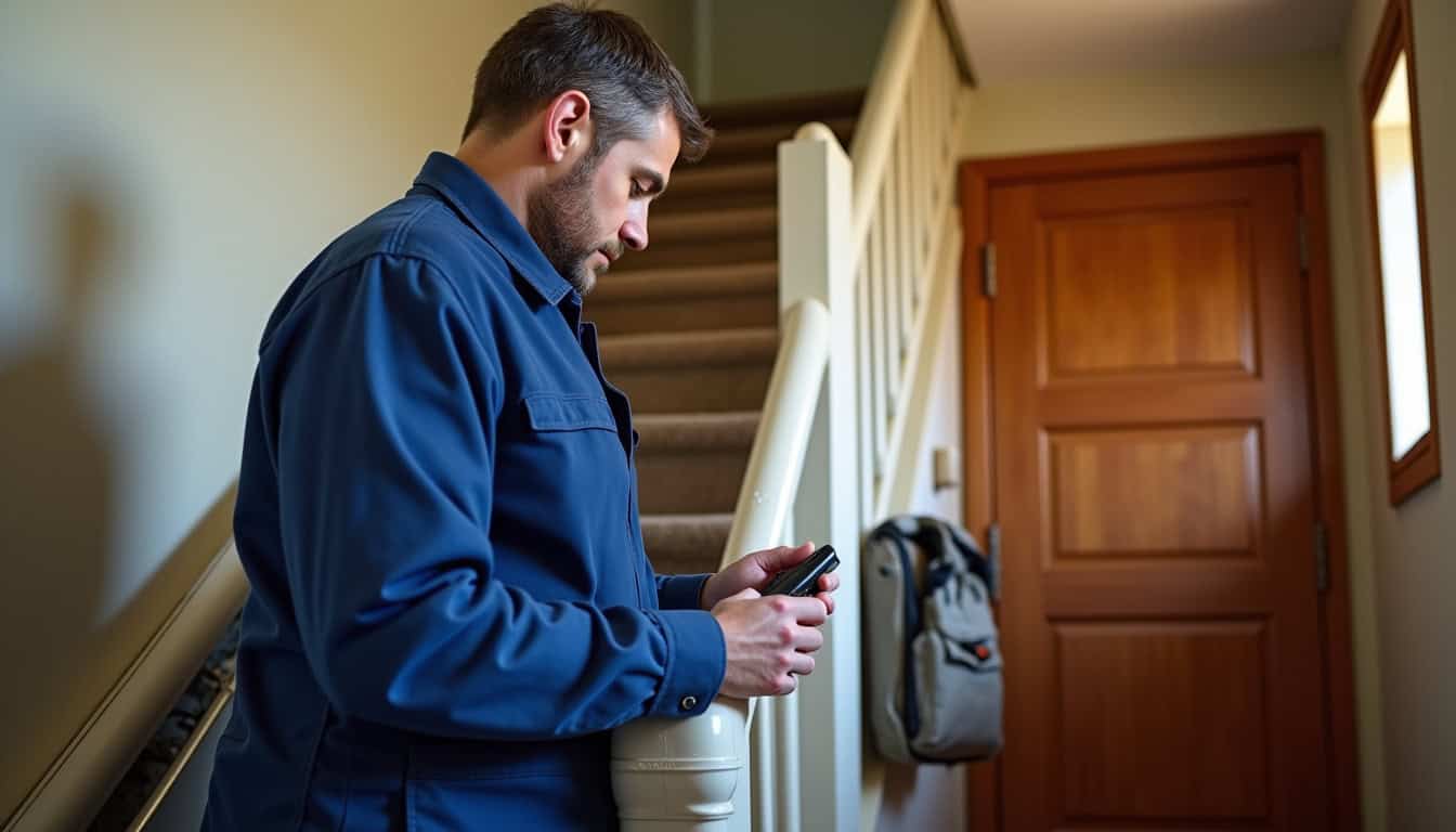 Technicien effectuant l