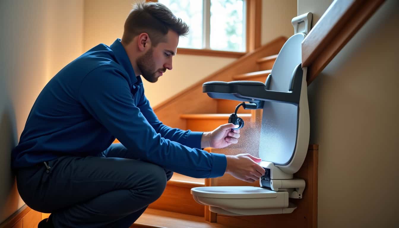 Technicien en combinaison vérifiant les composants d