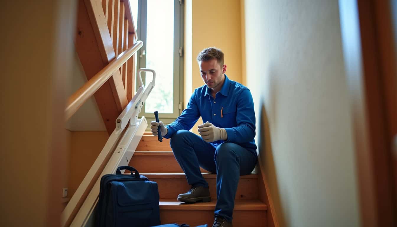 Technicien en train d