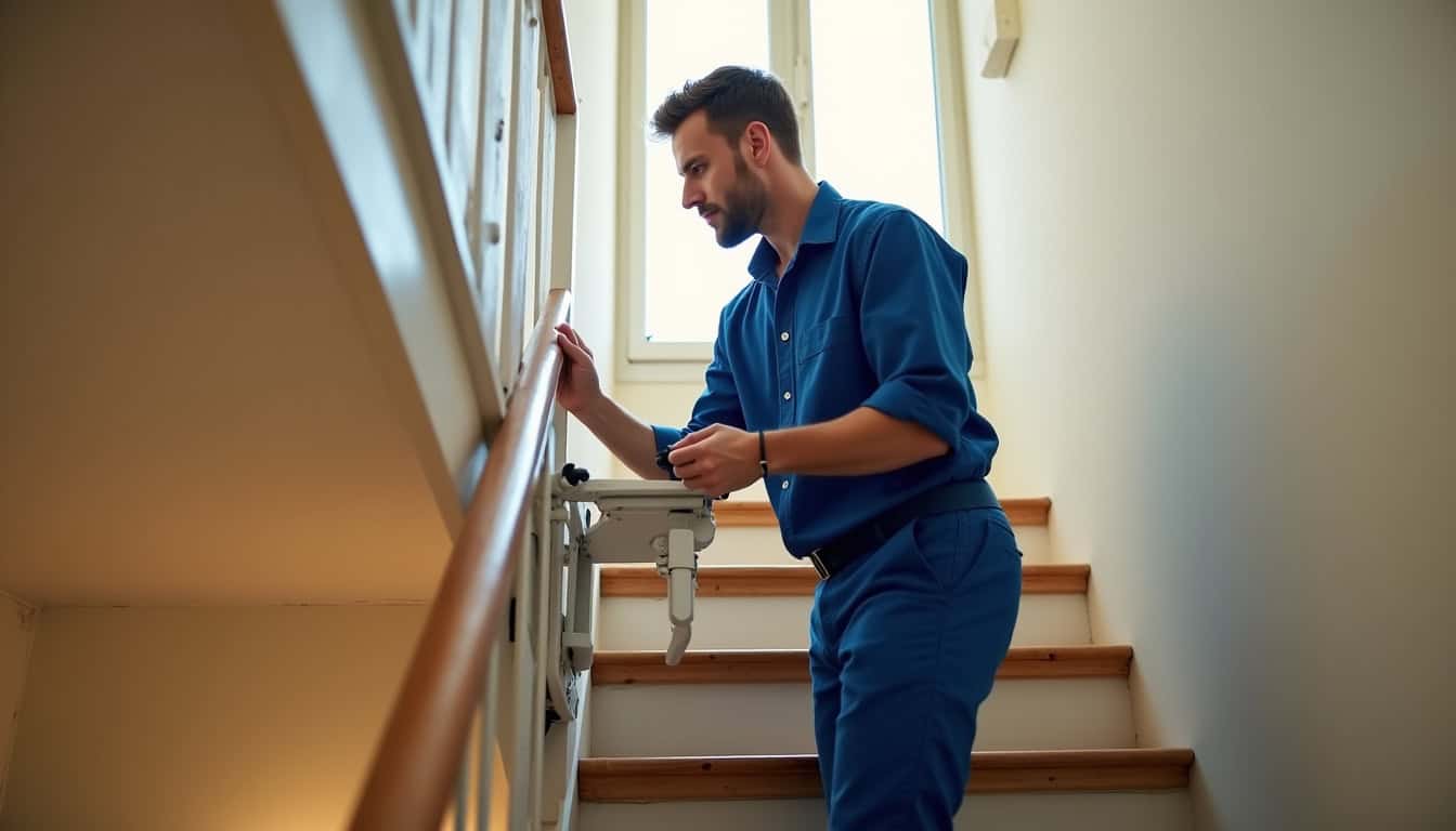 Technicien en train d