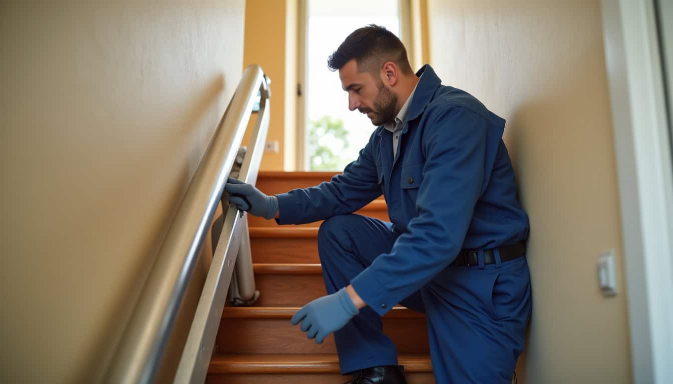 Technicien en train d