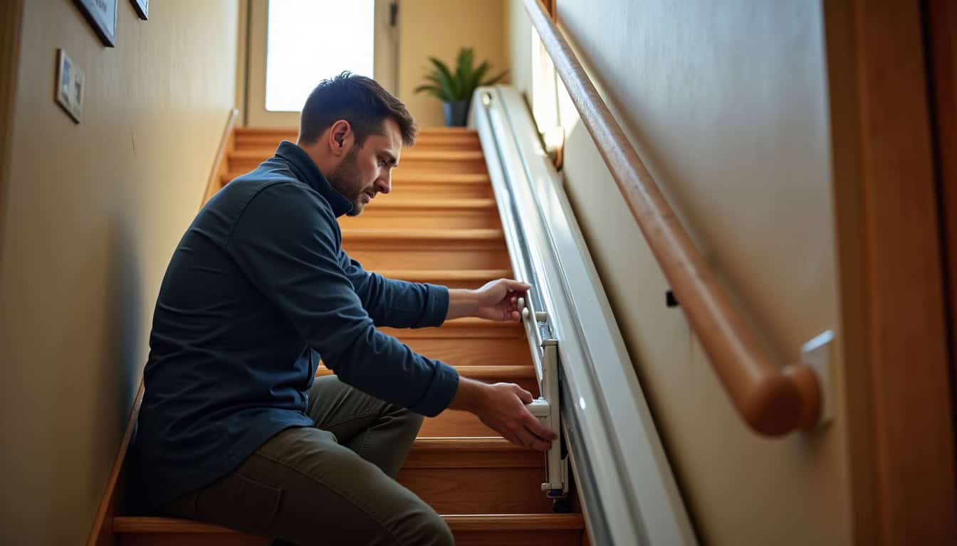 Technicien en train d